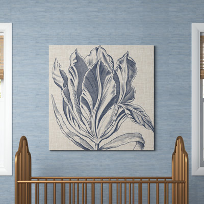 Maja " Indigo Floral On Linen I "