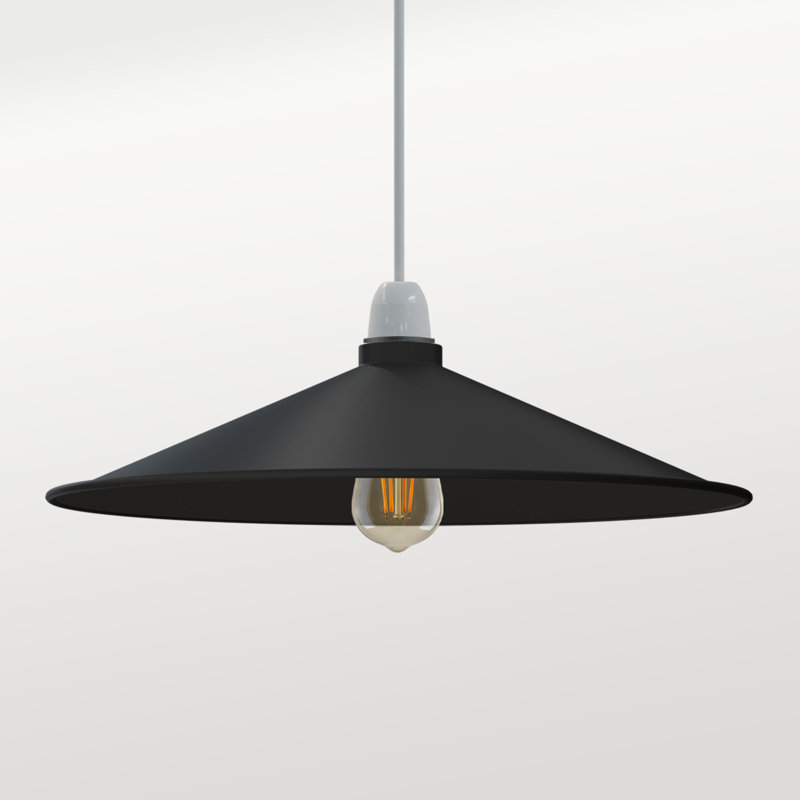 19.05cm H Metal Cone Lamp Shade ( Screw On ), Black