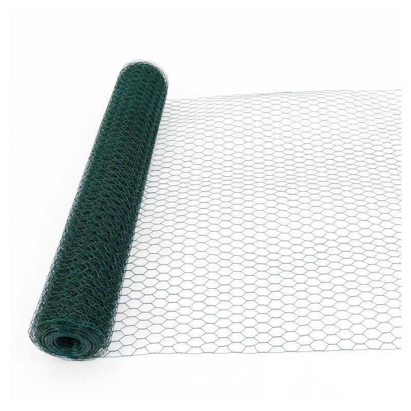 Fil de volaille hexagonal galvanisé 60 pi avec revêtement en PVC vert