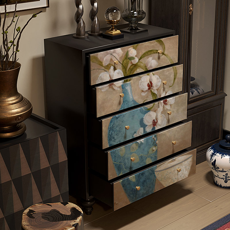 American living room retro decor cabinet