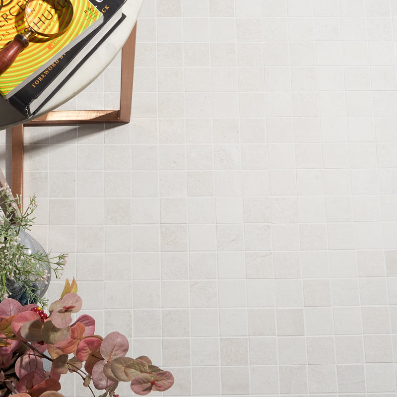 Carreau de mosaïque pour mur et plancher en porcelaine Staten 12 "x 12", Blanc