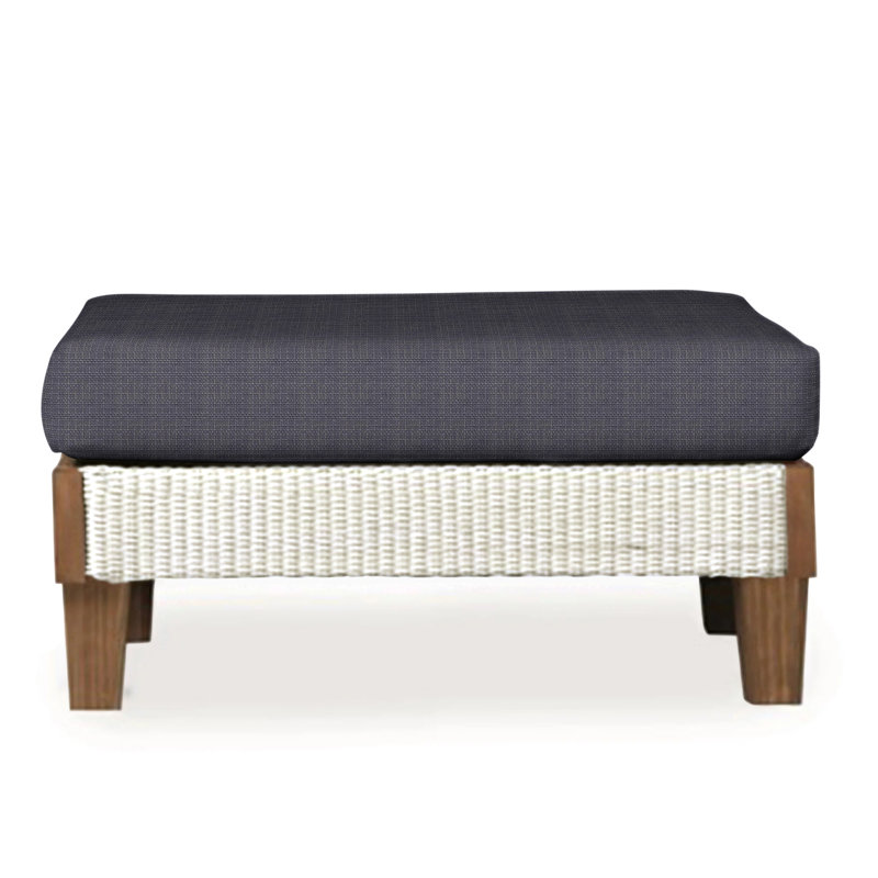 Catalina Outdoor Ottoman, Consider Indigo, Antique White