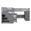 Lit superposé simple en L avec 3 tiroirs, bureau portable et garde-robe-628328899