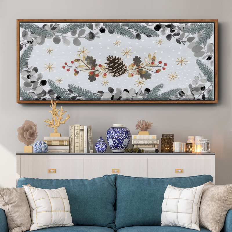 Cozy Christmas Collection D, Toile encadrée noyer flottant, H 24 po x l 60 po x P 1,5 po