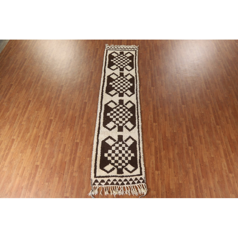 Natural Dye Anatolian Oriental Runner Rug 3x13