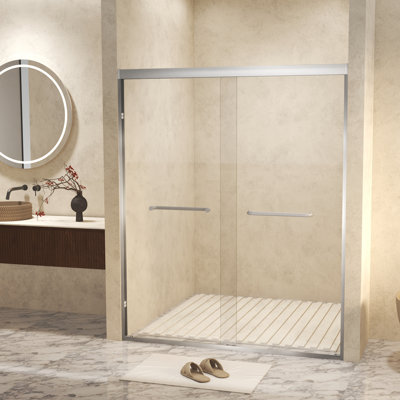 Catina 50-54"x72" Double Sliding Shower Door with 1/4" Tempered Glass & Explosion-Proof Film