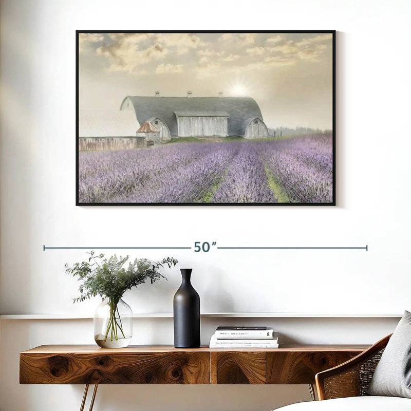 Lavande matinale, Cadre flottant noir, 40 po x 27 po