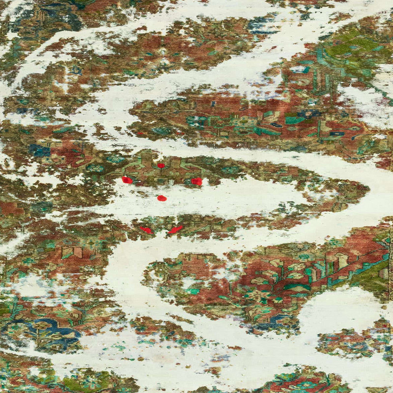 Tapis abstrait moderne 2332, Carré 6 pi