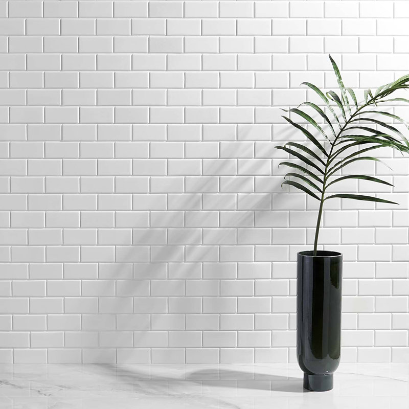 Thassos 2x4 Beveled Polished Marble Subway Tile