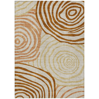 10' X 14' Abstract Washable Indoor Outdoor Area Rug