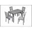 Ensemble de salle à manger moderne 5 pièces, table rectangulaire en bois avec 4 chaises rembourrées pour une salle à manger élégante et fonctionnelle-770354975-770354969