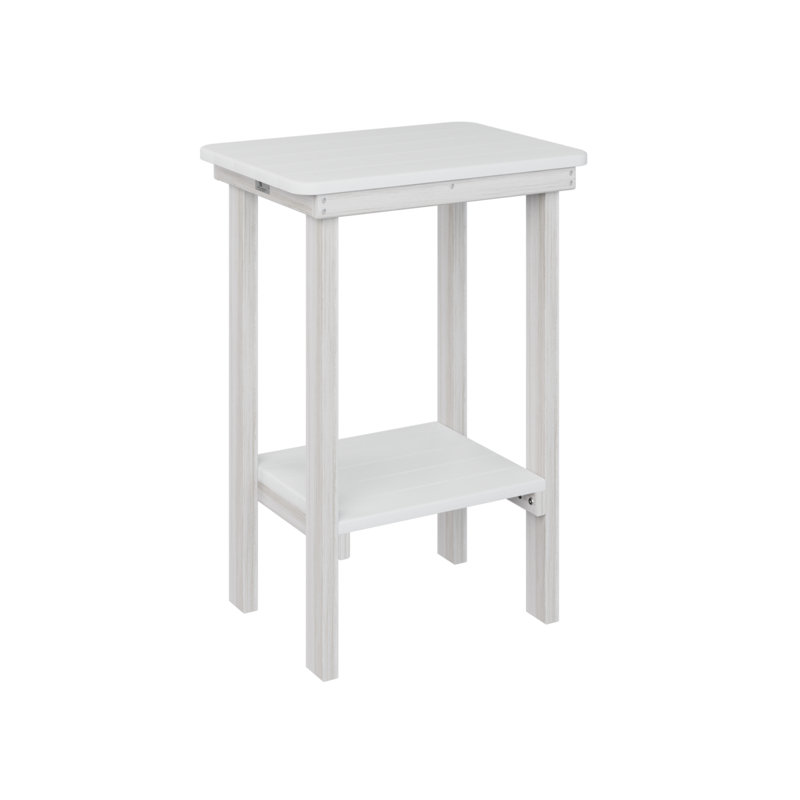 Berlin Gardens Rectangular End Counter Table, White, Seashell