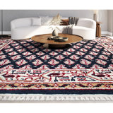 Damask Area Rug in Cream