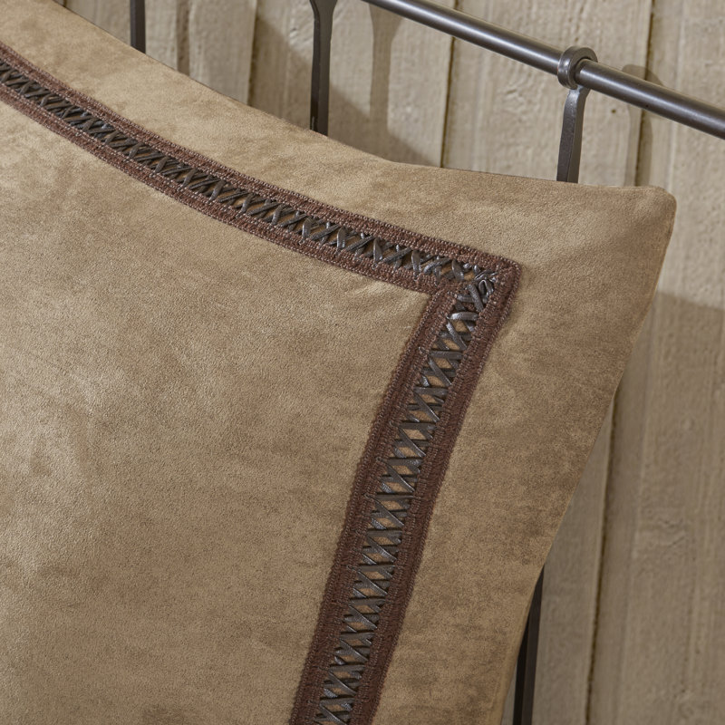 Classic Embroidered Hypoallergenic Euro Sham in Microsuede