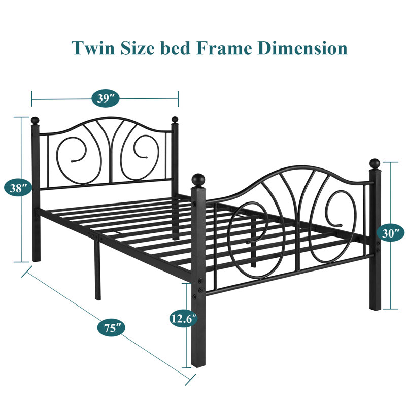Alsa Steel Piece Bedroom Set, Brown, Twin