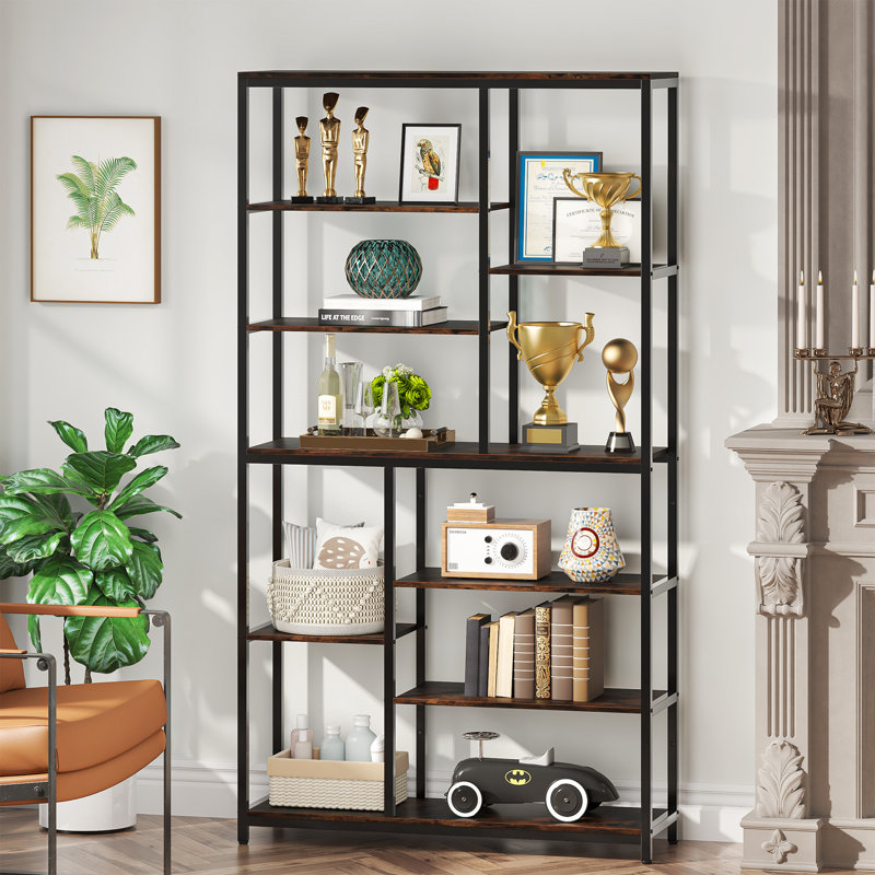 Nashira Unfinished Etagere Bookcase, 1