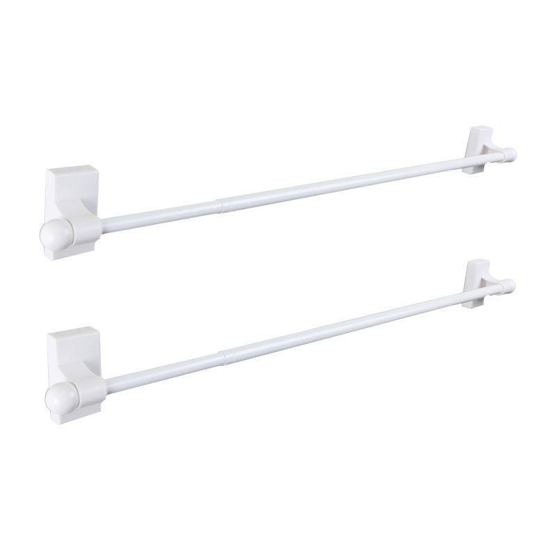 Tringle à rideaux magnétique réglable Darold, Blanc, 28" - 48"