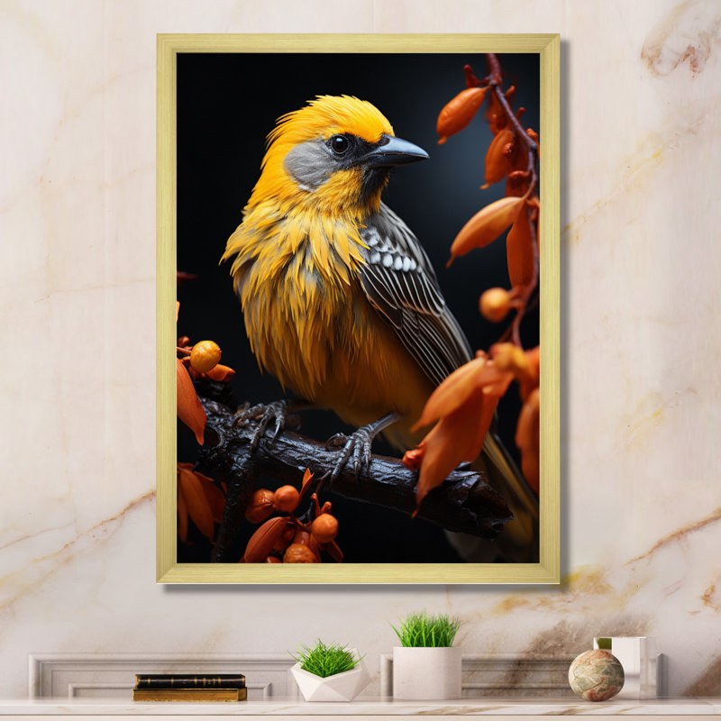 Bird Wings Of Majesty - Décoration murale animaux, H 44 po x l 34 po x P 1,5 po, Encadrement doré