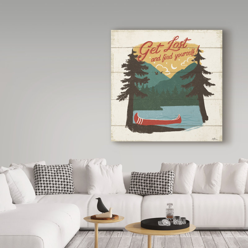 «Vintage Lake V» par Janelle Penner, art textuel sur toile tendue, H 35 po x l 35 po x P 2 po