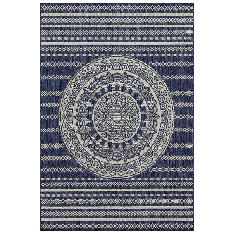 Sunshine Indoor/Outdoor Area Rug, Blue, Rectangle 7'10" x 10'3"