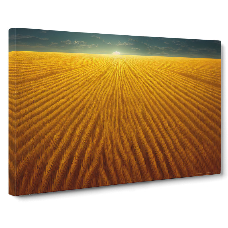 Expressive Wheat Field - Wrapped Canvas Print, 35cm H x 50cm W x 3cm D
