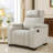 Reny Manual Reclining Chair W Cup Holders, Light Gray Microfiber