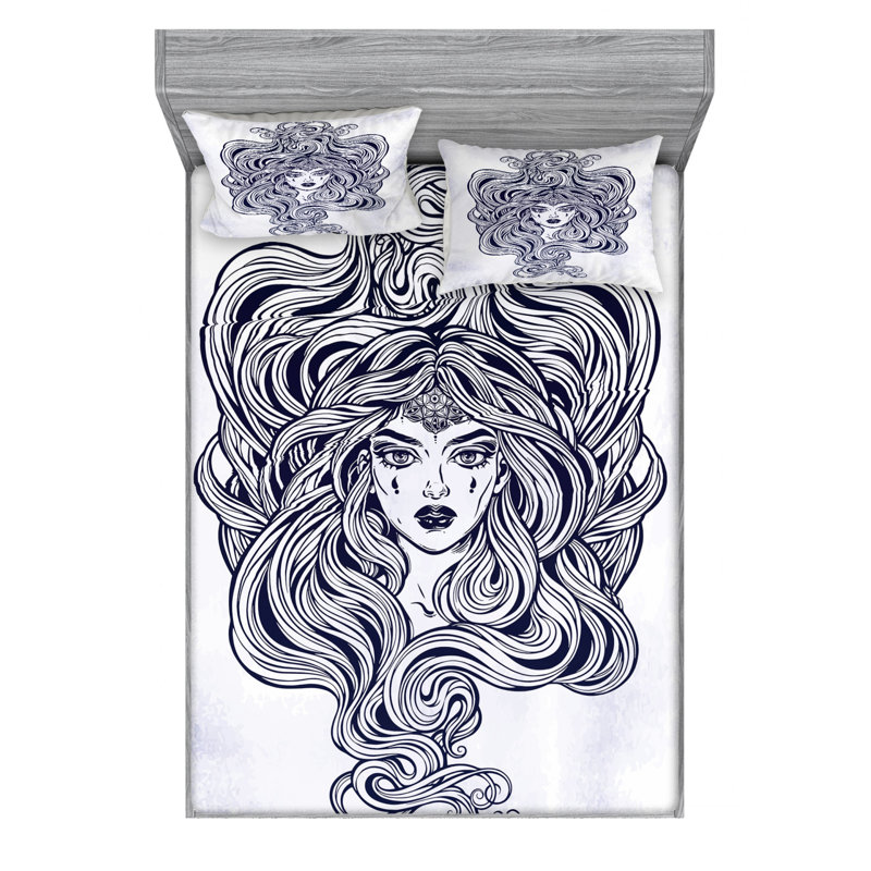 Ensemble de draps pour salon de coiffure, Ensemble de draps pour lit double avec un drap-hou