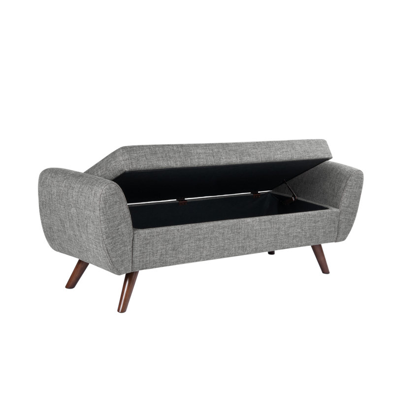 Amsi Upholstered Storage Bench, Grey