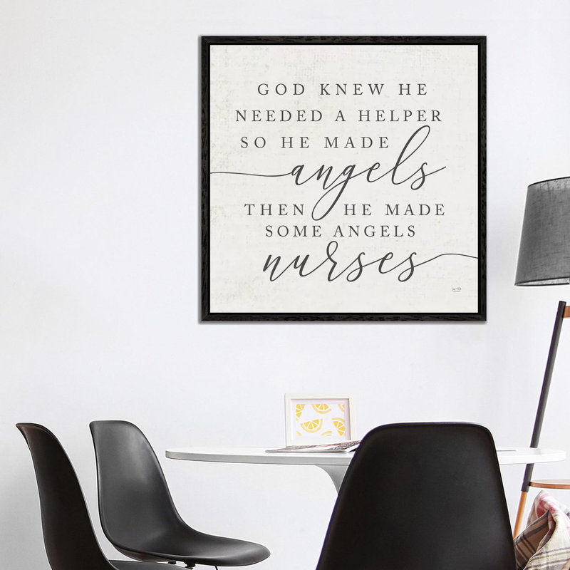 God Made Angel Nurses - Print on Canvas, Black Framed, 93.98 cm H x 93.98 cm W