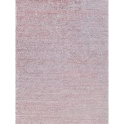 Plush Viscose/ Wool Area Rug in Pink
