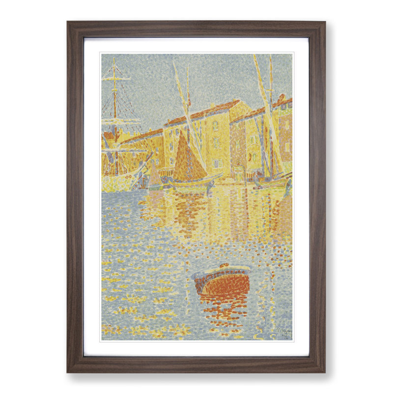 The Buoy Vol.1 by Paul Signac - Picture Frame Graphic Art, Walnut Framed, 48cm H x 36cm W x 2cm D