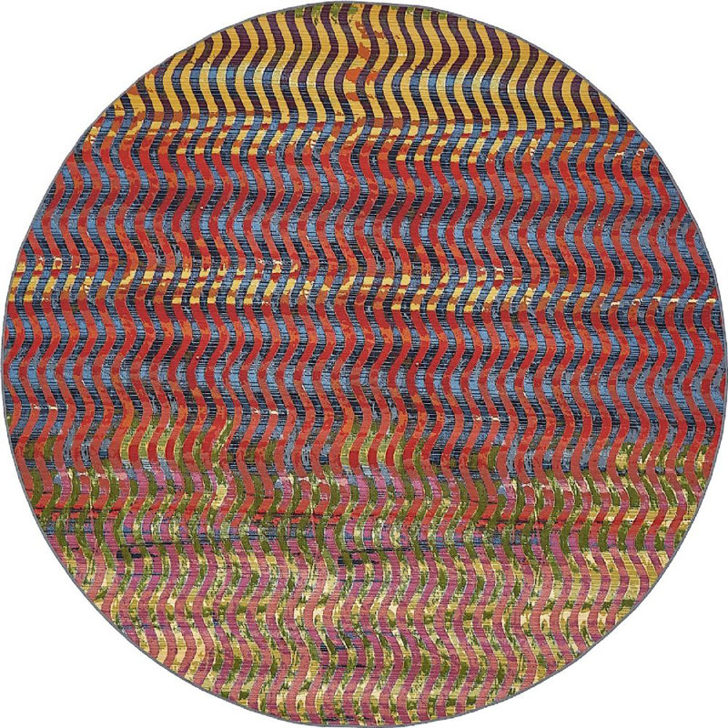 Skylar Washable Abstract Indoor / Outdoor Rug, Round 2'7"