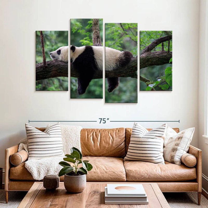 Panda Sleeping On Tree, H 42 po x l 68 po