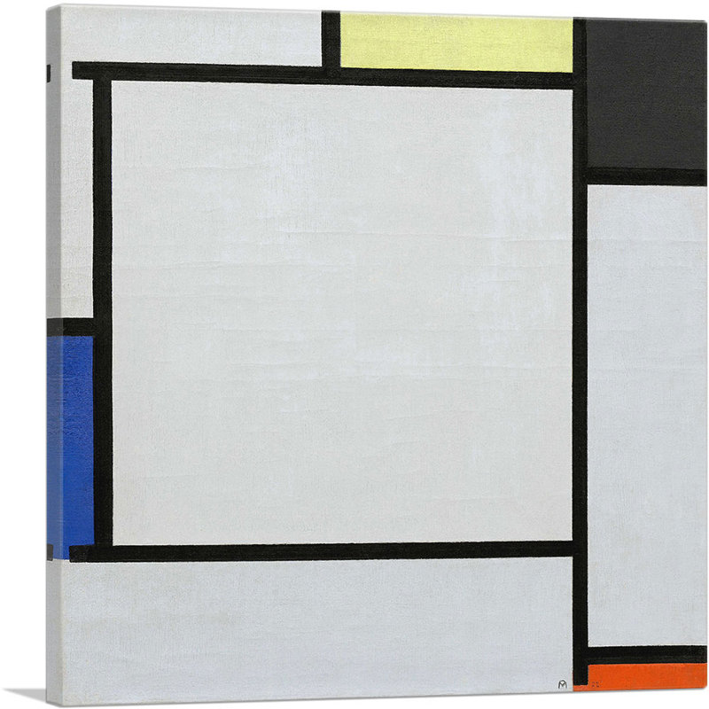" Tableau 2 1922 " by Piet Mondrian Painting Print, 12" H x 12" W x 0.75" D