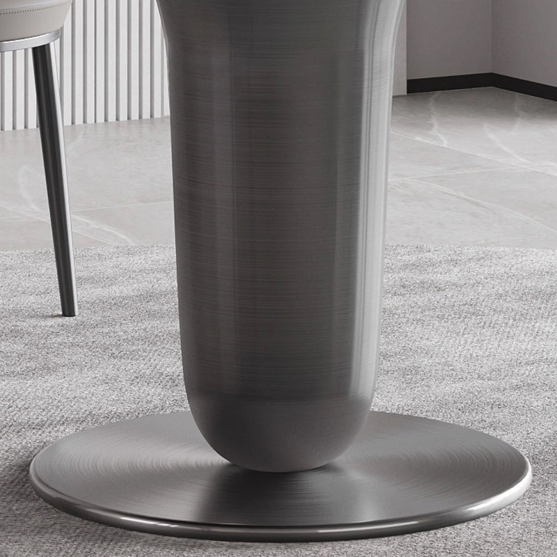 Takuto Round Metal Base Dining Table, 29.53"H x 59.06"L x 59.06"W