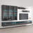 126" Modern Floating Wall Mounted Entertainment Center with 16-Color LED Lighting, High Gloss Finish-2028604475