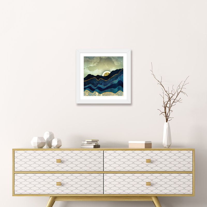 « poteau eclipse » par spacefrog designs-print, H 24 po x l 24 po x P 1 po, Papier avec cadre blanc, Blanc