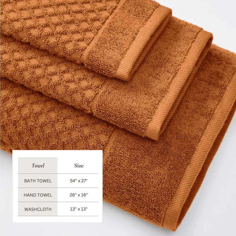 Ensemble de serviettes 100% coton ultra doux et absorbant, Cuivre, Ensemble de serviettes 6 pièces