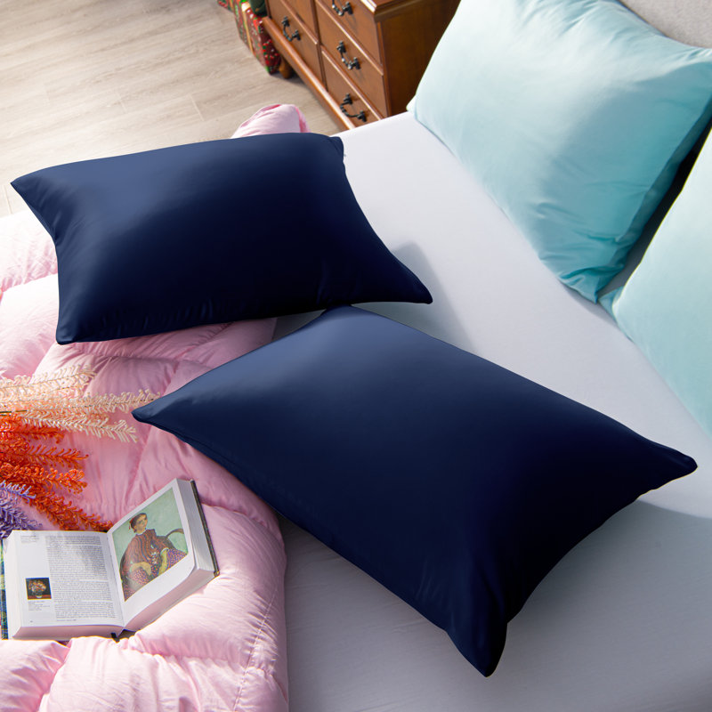 Microfiber - Set of 2, Navy Blue, King Pillowcase