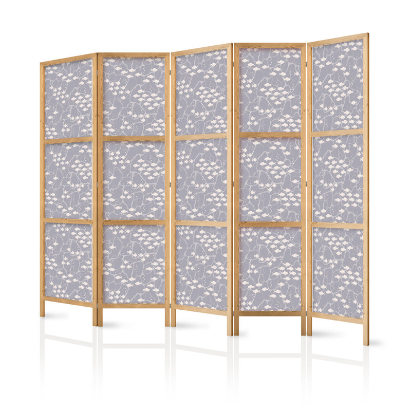 171cm H Solid Wood Folding Room Divider, 171cm H x 225cm W x 1.2cm D