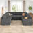 Latitude Run® Modular Sleeper Sectional Sofa Convertible U Shaped Sofa Bed-205628902