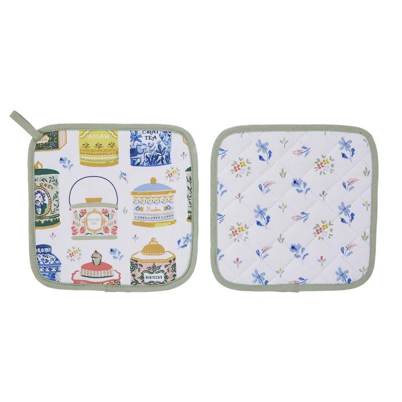 Ulster Weavers Tea Tins Block Print 100% Cotton Potholder