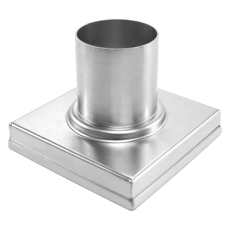 4 In. X 4 In. Stainless Steel Square Shower Drain With Tile-In Pattern Surface And PVC Drain Base