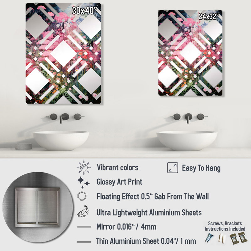 Stice - Miroir mural Tachisme MIR136252, 32 po x 24 po
