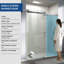56"-60" W x 76" H Frameless Shower Door Soft-closing Single Sliding Tempered Glass with Explosion-proof Coating, Brushed Nickel-106231697