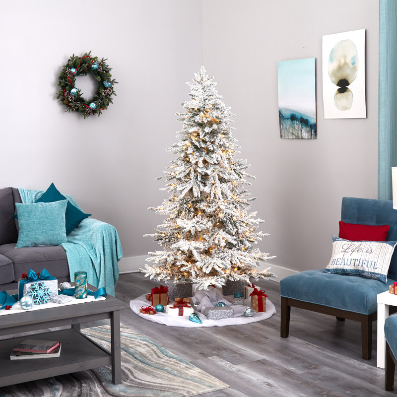Lighted Artificial Christmas Tree, 6.5' H