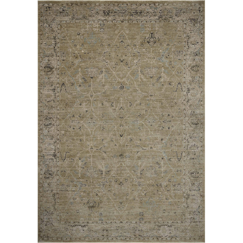 Loloi Rosalind Olive / Stone Traditional Area Rug, Rectangle 6'7" x 9'2"