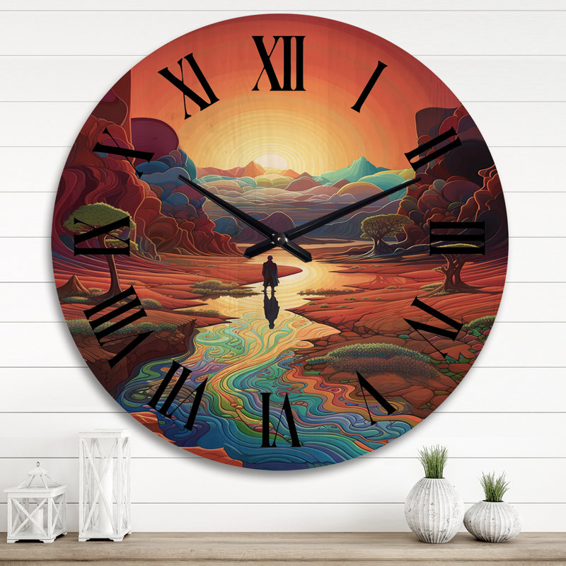 Horloge murale en bois massif Susila, Très grand