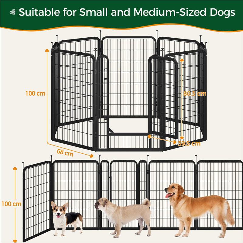 Panel Metal Exercise Pen With Door, 68cm x 100cm