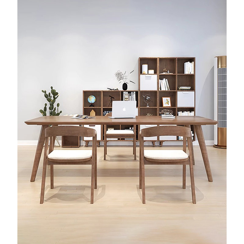 Bureau rectangulaire en bois massif Nordic, H 29,53 po x l 70,87 po x P 31,5 po